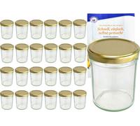 lot de 25 pots 230 ml HOCH To 66 avec couvercle doré et livret de recettes Diamant Gelierzauber
