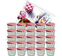 lot de 25 pots 230 ml To 82 couvercle rouge à carreaux avec sucre diamant Magic Recette