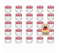 Intirilife 25 bocaux avec couvercle - 150 ml - 6.5 x 6.5 cm -Petits bocaux à confiture avec couvercle à visser, bocal à épices parfait pour faire un cadeau