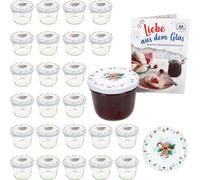 lot de 25 pots renversés 230 ml + couvercle TO 82 Candyman bleu glacé + carnet
