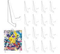 Lot de 25 présentoirs pour cartes à collectionner - En acrylique transparent - Pour cartes Pokémon - Pour cartes, chevalets, pièces de monnaie, cartes de visite, médailles