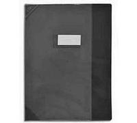 Lot de 25 Protège-cahier School Life, Format 21 x 29,7 cm, PVC opaque 14/100°, coins + porte-étiquette. 4 coloris assortis NOIRE G
