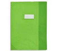 Lot de 25 Protège-cahiers, School Life, Format 17 x 22 cm, PVC opaque 14/100°, coins + porte-étiquette. Coloris VERT G