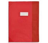 Lot de 25 Protège-cahiers, School Life, Format 17 x 22 cm, PVC opaque 14/100°, coins + porte-étiquette. Coloris ROUGE G