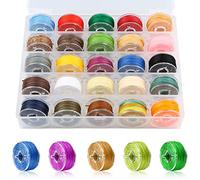 Lot de 25 rouleaux de cordon rond en coton ciré - En polyester - Multicolore - Pour la fabrication de bijoux, la couture, l'artisanat (0,55 mm)