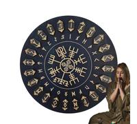 Lot de 25 runes de sorcière en bois avec disque | Fournitures de sorcière décoratives, inscriptions immortelles pour , méditation et outils d'artisanat, 3,4 x 0,7 cm