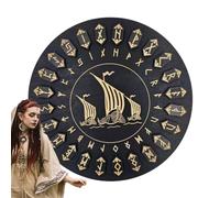 Lot de 25 runes de sorcière en bois avec disque | Fournitures de sorcière décoratives, inscriptions immortelles pour , méditation et outils d'artisanat, 3,4 x 0,7 cm