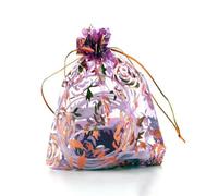 Lot de 25 sachets transparents en organza avec cordon serrage, couleur or rose, for bijoux, mariage, perles