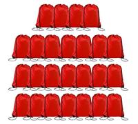 Lot de 25 sacs à dos avec cordon de serrage - Sacs cadeaux de fête et sac de sport à cordon pour salle de sport, école, voyage (rouge)