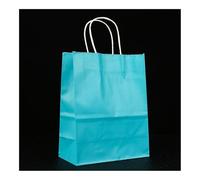 Lot de 25 sacs à main en papier coloré, sacs cadeaux de fête, sacs à provisions pour bijoux, cadeaux de Noël, de Saint-Valentin, de mariage (bleu, 25 pièces_15 x 8 x 21 cm)