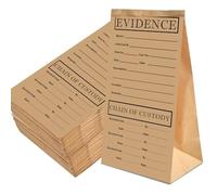 Lot de 25 sacs de preuve en papier à coller - 24 x 12,7 x 7,6 cm - Pour cours de médecine légale, fête d'anniversaire à thème
