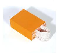 Lot de 25 sacs en papier avec poignées pour le shopping et l'artisanat, fabriqués à partir de papier recyclé conforme aux normes, pour de multiples applications (orange (25 pièces + 15 x 8 x 21 cm)