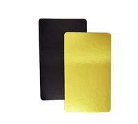 Lot de 25 Supports à Gâteaux Rectangulaires | 26,5x16 cm| Noir et Doré | Carton Réversible | Socle Gâteau Parfaites pour Pâtisserie | Tarte et Biscuits | Planche a Saumon sous Vide | 2 mm d epaisseur