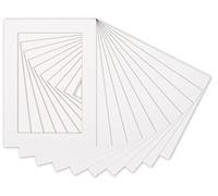 Lot de 25 tapis sans acide pour photos de 27,9 x 43,2 cm - Panneaux prédécoupés blancs avec dos et sacs transparents pour photos, encadrements - Épaisseur 4 plis
