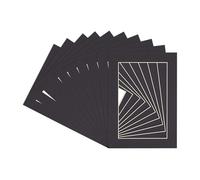 Lot de 25 tapis sans acide pour photos de 27,9 x 43,2 cm - Panneaux prédécoupés noirs avec dos et sacs transparents pour photos, encadrements - Épaisseur 4 plis