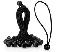 Lot de 25 tendeurs de bâche 20 cm | Lot de 25 bâches et auvents sécurisés de 20 cm de long, cordon noir résistant aux intempéries, fixation
