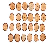 Lot de 25 tranches de bois naturel brut en écorce d'arbre pour travaux manuels, décoration de mariage, projet de bricolage