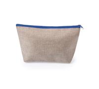 Lot de 25 trousses multifonctions de voyage et de plage, en polyester avec fermeture éclair et tirette bleue. 22 x 14 x 6,5 cm. Bonbonnière pour invités aux mariages et événements., Beige, Trousse de