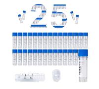 Lot de 25 tubes en plastique de laboratoire de 1,0 ml, tube gradué en plastique congelable, avec code-barres et bouchon à vis, pour des expériences de chimie de laboratoire
