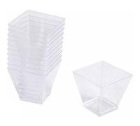 Lot de 25 verrines carrées en plastique "mini apéritif" 6cl argent G