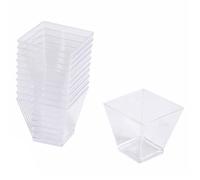 Lot de 25 Verrines Carrées en Plastique Réutilisable ""Mini Apéritif"" 6cl Or