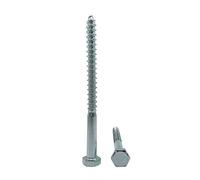 Lot de 25 vis à bois hexagonales DIN 571 en acier zingué M6 x 120 mm Vis à tête hexagonale Tire-fond (25, M6 x 120 mm)