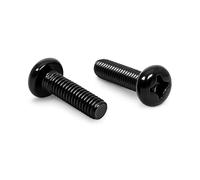 Lot de 25 vis à métaux à tête bombée 1/4-20 x 1/2", en acier inoxydable 18-8, finition noire, filetage complet