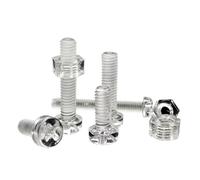Lot de 25 vis à tête cylindrique cruciforme en acrylique transparent et nylon M3/M4, diamètre 3,4 mm, avec écrou hexagonal(M3x8mm with nut)