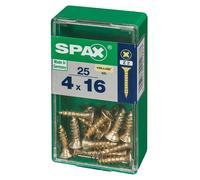 Lot de 25 vis acier t?te cylindrique bombée pozidriv SPAX, Diam.4 mm x L.16 mm
