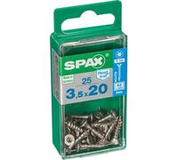 Vis SPAX en acier inoxydable, 3,5 x 20 mm, 25 pièces, filetage total, tête fraisée, T-STAR plus T15, 4CUT - 4197000350201