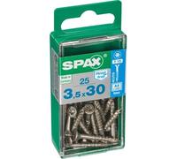 Spax Paquet de 25 vis à tête fraisée en acier inoxydable 3,5 x 30mm