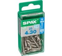 Spax Paquet de 25 vis à tête fraisée en acier inoxydable 4 x 30mm