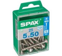 Spax Paquet de 25 vis à tête fraisée en acier inoxydable 5 x 50mm