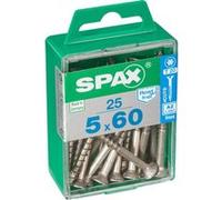 Spax Paquet de 25 vis à tête fraisée en acier inoxydable 5 x 60mm