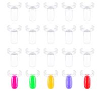 Lot de 250 anneaux à ongles réutilisables en forme d'anneau pour la pratique du vernis à ongles - Blanc - Utilisation professionnelle ou exercices pour débutants
