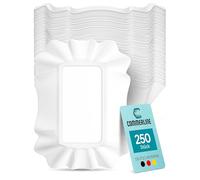 Lot de 250 assiettes en carton KU51,assiettes en papier jetables,vaisselle jetable,vaisselle de fête assiettes en papier jetables,assiettes de fête,vaisselle en carton (250, KU51)