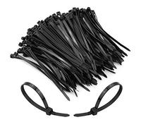 Lot de 250 attaches de câble en nylon noir - 150 mm x 5 mm - Qualité supérieure - Fermeture éclair autobloquante - Pour la maison, le bureau, le garage et l'atelier