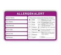 Lot de 250 autocollants anti-allergie - 9 x 5 cm - Étiquettes allergènes alimentaires pour pâtisserie, restauration, restaurants - Autocollants d'avertissement d'allergie pour cuisine, préparation des