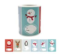 Lot de 250 autocollants de Noël, motif Père Noël, bonhomme de neige, étiquettes décoratives, 6 motifs pour enveloppes, sceaux de mariage
