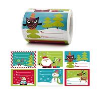 Lot de 250 autocollants de Noël, motif Père Noël, bonhomme de neige, étiquettes décoratives, 6 motifs pour enveloppes, sceaux de mariage
