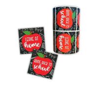 Lot de 250 autocollants « Keep at Home Bring to School Teachers » pour dossiers de salle de classe - 250 pièces/rouleau de 5,1 x 5,1 cm - Lot de 2 étiquettes de retour à la classe - Tableau noir pour