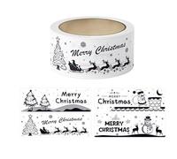 Lot de 250 autocollants ronds « Merry Christmas » - 4 motifs - Autocollants ronds pour vœux de vacances, scellage, cadeaux, décorations de cadeaux