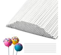 Lot de 250 bâtonnets en papier pour cake pop, 10 cm x 3,5 mm, bâtonnets de sucettes blanches, mini sucettes en papier pour sucettes, bonbons, gâteaux, biscuits et desserts