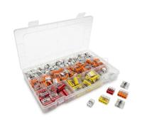 Lot de 250 bornes de connexion Wago série 2273 (2, 3, 4, 5, 8 broches) - Bornes d'installation dans une boîte refermable