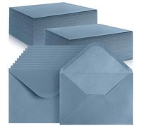 Lot de 250 cartes cadeaux de mariage A7, enveloppes à rabat en V pour cartes de 12,7 x 17,8 cm, enveloppes autocollantes imprimables pour bureau, fête prénatale, remise de diplôme, anniversaire (bleu poussière)
