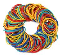Lot de 250 élastiques multicolores, 50 x 3 mm, anneaux en caoutchouc larges pour la maison, le bureau, l'école