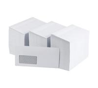 Lot de 250 enveloppes - C5/6 - Avec fenêtre - Blanc - Fermeture adhésive - Enveloppes en papier pour factures, lettres, invitations, cartes de vœux