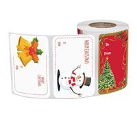 Lot de 250 étiquettes autocollantes pour cadeaux de Noël - Motif Père Noël - Peuvent être écrites avec des mots de bénédiction et des noms pour boîtes cadeaux et enveloppes