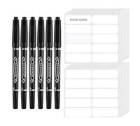 Lot de 250 étiquettes pour objets scolaires, étiquettes autocollantes pour noms de bébé, pour vêtements avec 6 stylos, imperméables, autocollants de nom pour enfants, très adhésifs, durables, adaptés