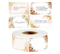 Lot de 250 étiquettes vintage en verre à fleurs - Autocollants rétro en papier de fleurs - Étiquettes en papier vierge - Étiquettes pour sauce de cuisine familiale - Bouteille de bonbons - 3 x 5 cm